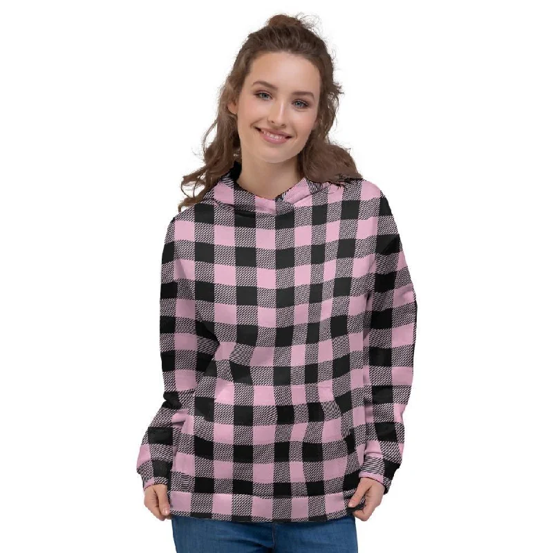 Extra Savings Pink Plaid Women's Hoodie