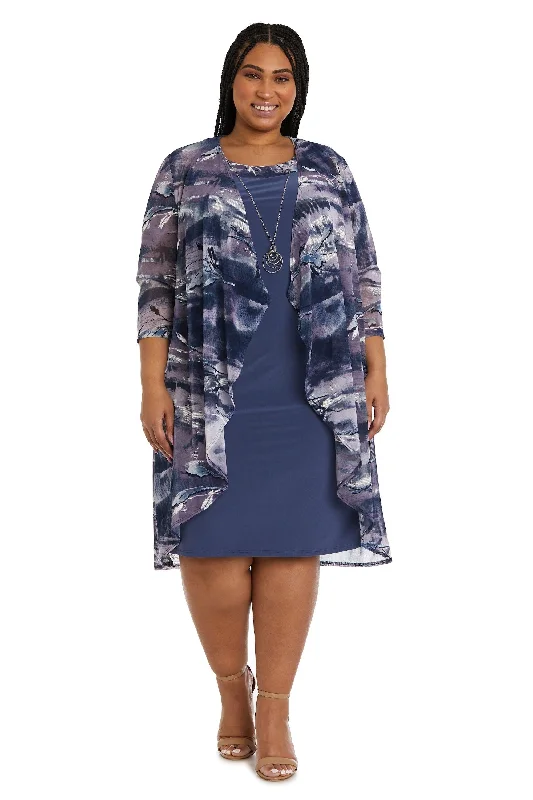 Deep Discounts ruffle dressR&M Richards 9197W Plus Size Short Mesh Jacket Dress