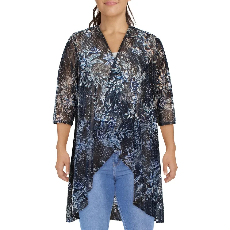 Price Cut relaxed fit jacketWomens Printed Cardigan Open-Front Blazer