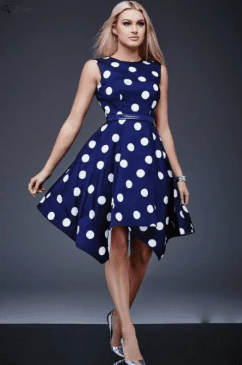 Closeout Sale off-shoulder dressJovani M378 Sleeveless Polka Dot Short Cocktail Dress