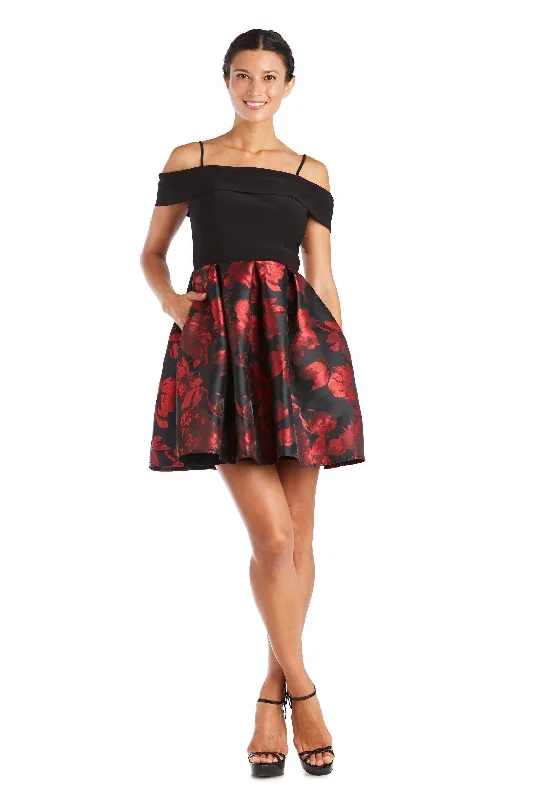 Mega Sale spaghetti strap dressMorgan & Co 12554 Off Shoulder Short Dress