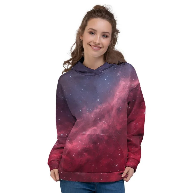 Online Only Red Cosmic Galaxy Space Women's Hoodie