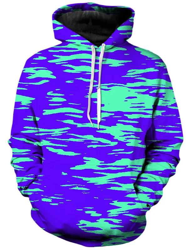 Super Bargain fleece hoodiePurple Mint Rave Zebra Stripe Unisex Hoodie