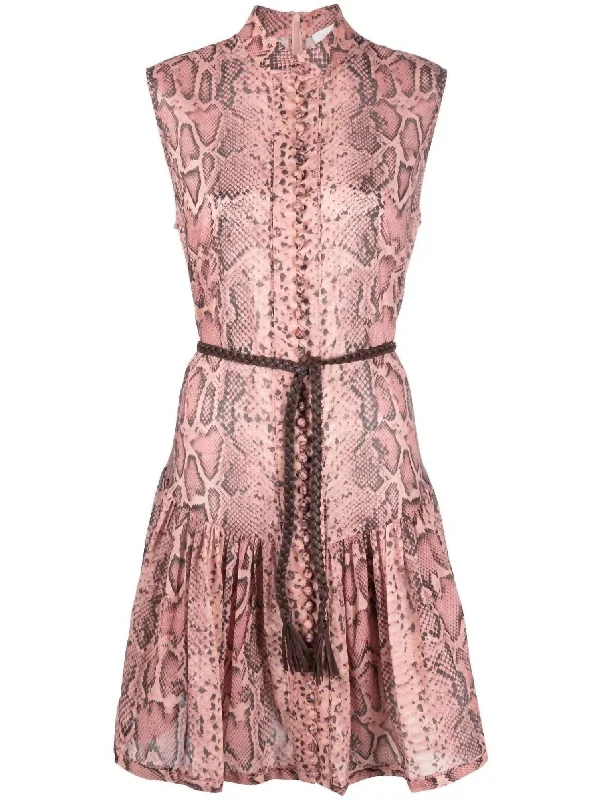 Exclusive Online Offer satin midi dressMoonshine Tied Mini Dress In Pink Snake