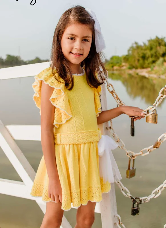 Special Discount pleated maxi dressYellow Knit Dress