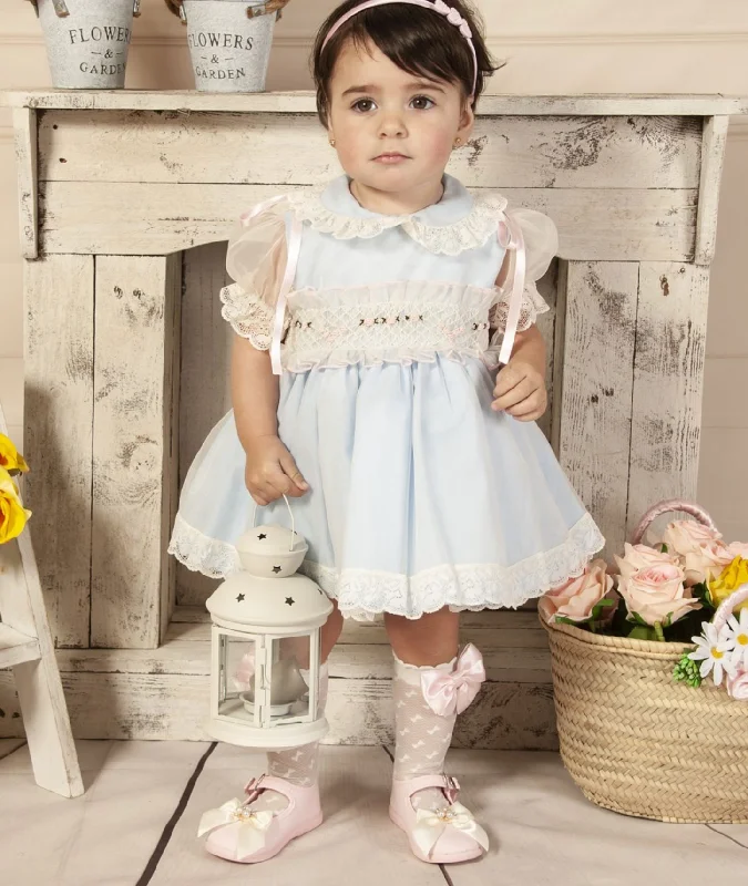 Super Deal pleated dressSmocked Baby Blue Dress