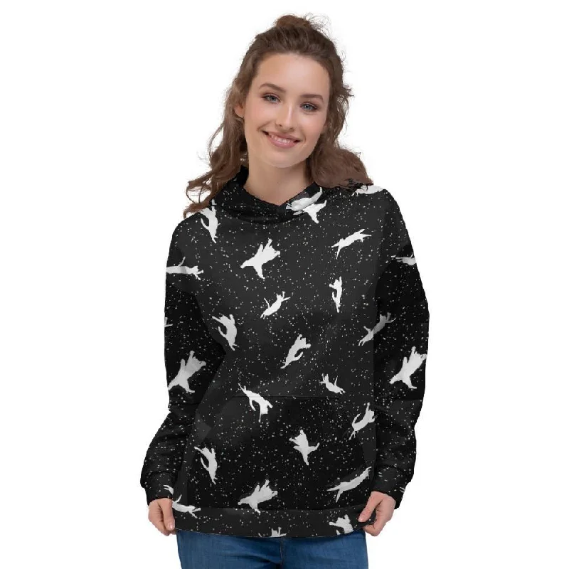 Low Prices Silhouette Cat Print Women's Hoodie