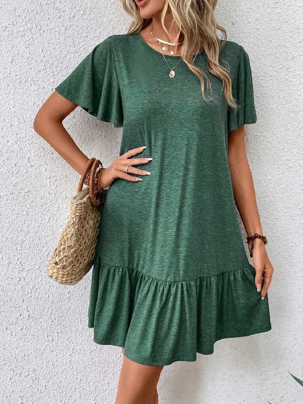 The Best Prices sophisticated dressRound Neck Short Sleeve Tee Dress