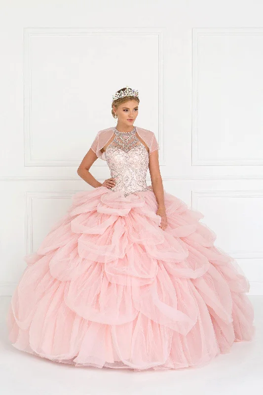 Don’t Miss Out vintage dressTulle Halter Quinceanera Dress with Beads and Jewels