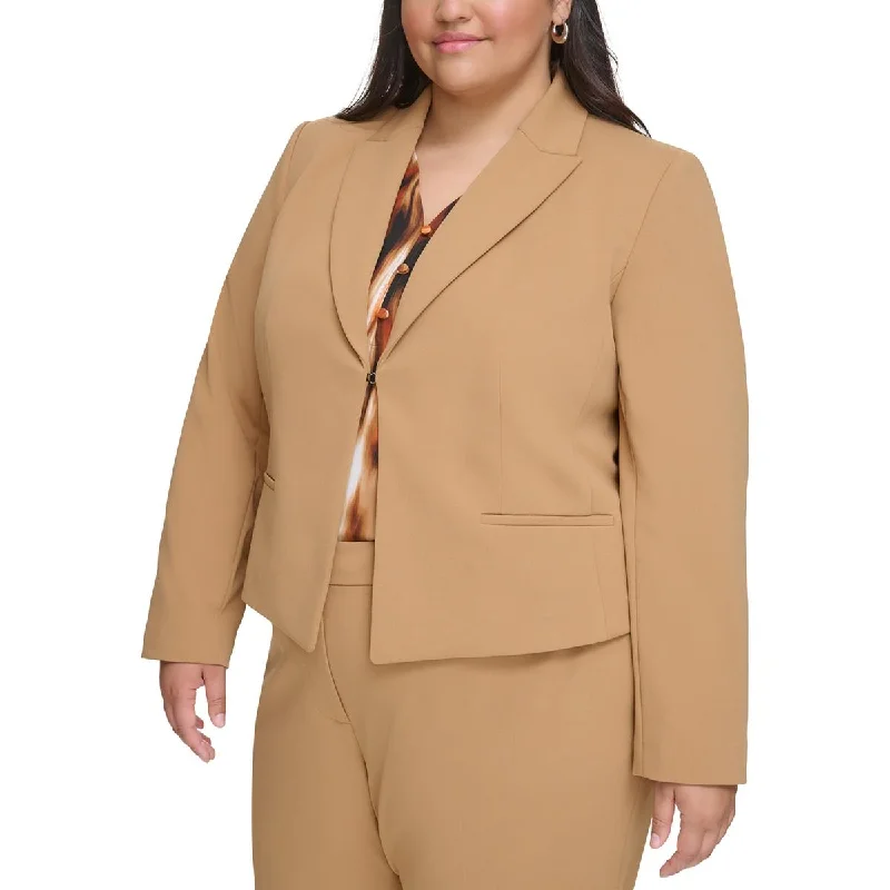 Sale Event modern outdoor jacketPlus Womens Crepe Open-Front Blazer