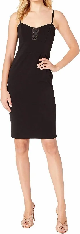 The Best Prices elegant evening dressIllusions Cut Out Lace Up Sheath Dress In Black