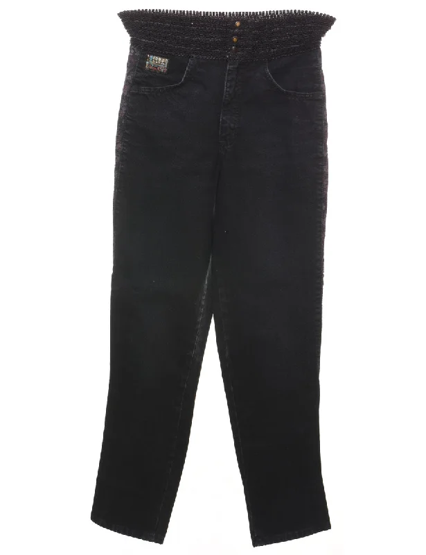 Deal Dash warm jacketBlack & Floral Trim Tapered Black Jeans - W26 L29