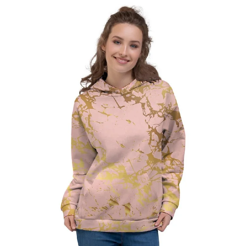 Clearance Sale Pink Gold Marble Women's Hoodie