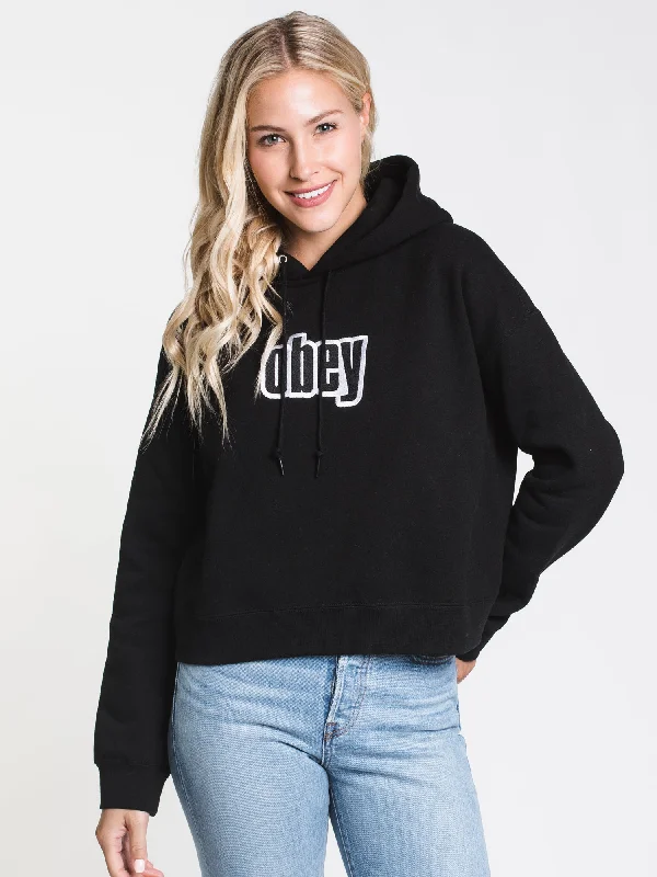 Act Fast WOMENS SHIPLEY PULLOVER HOODIE- BLACK - CLEARANCE
