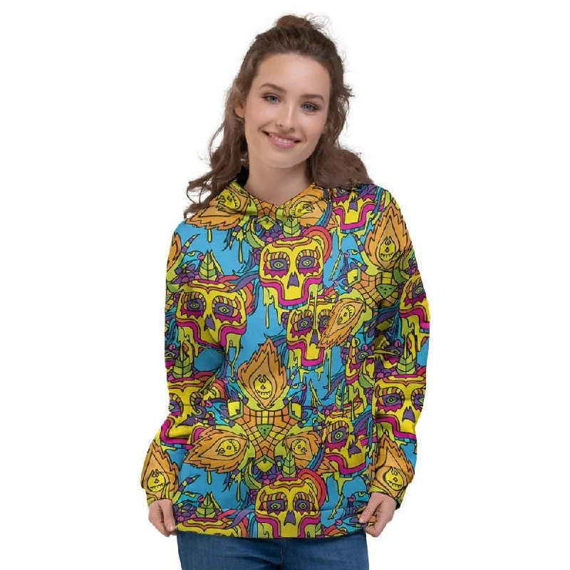 Deep Discounts Skull Trippy Psychedelic Women's Hoodie