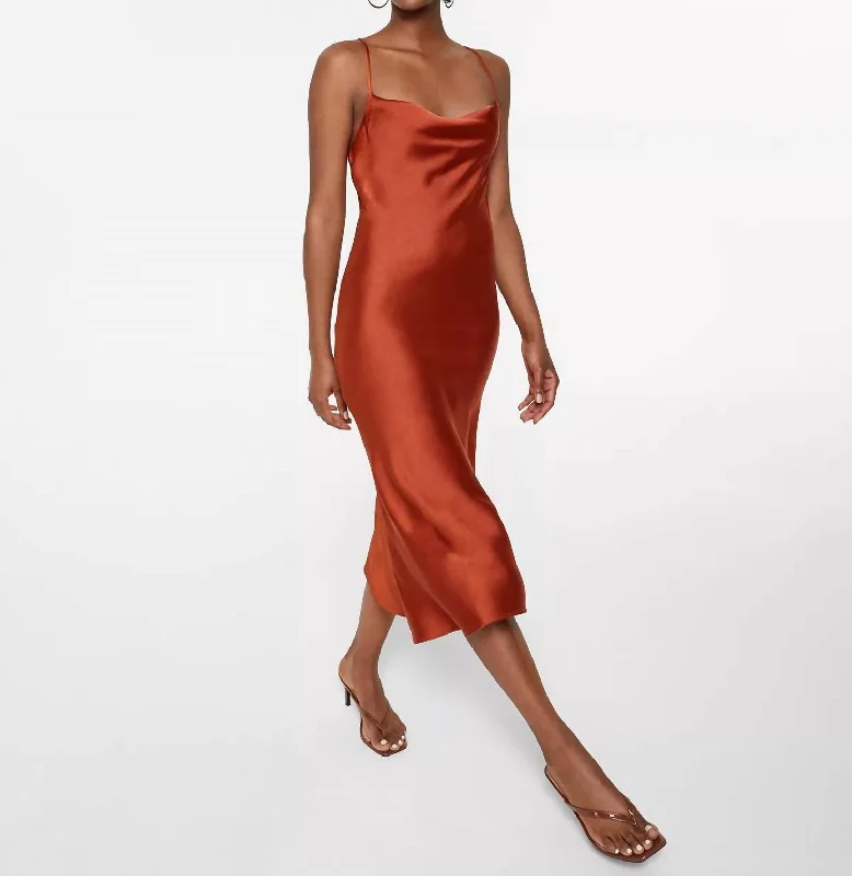 Final Markdown wrap-around dressForever Kind Of Love Slip Dress In Rust