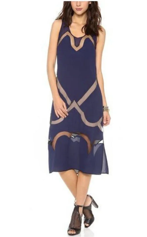 Special Offer fitted cocktail dressMagdalena Silk Sheer Insert Dress