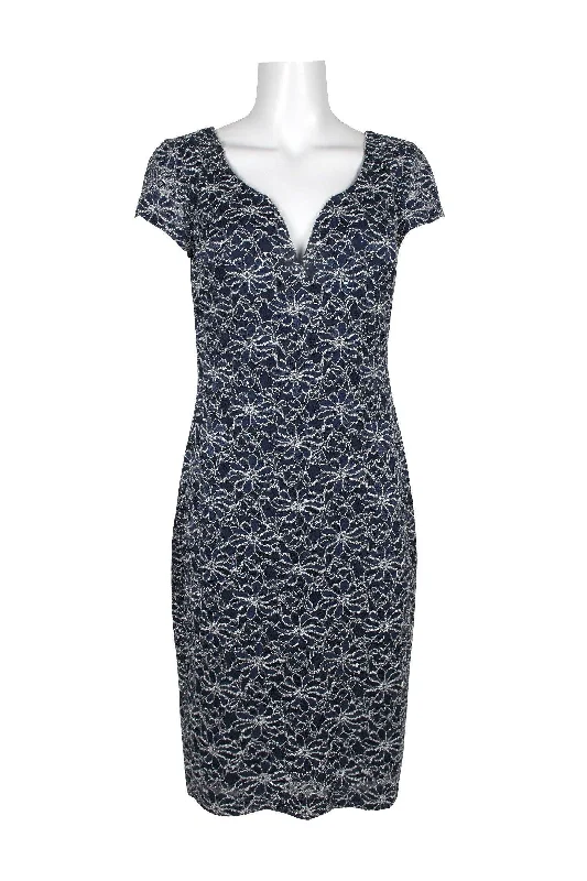 Quick Sale shift dressConnected Apparel Short Sleeve Bodycon Lace Dress