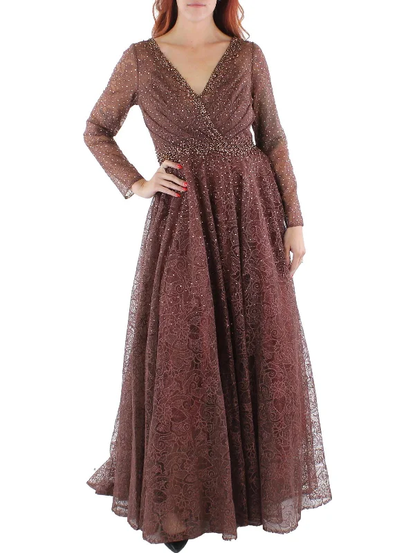 Major Savings summer dressWomens Lace Overlay Long Evening Dress