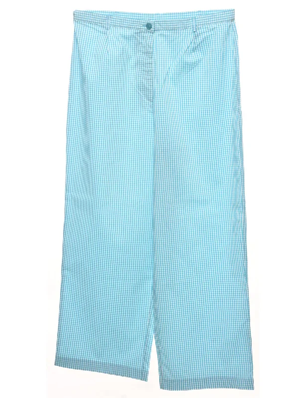 Lowest Price relaxed bomber jacketGingham Pattern Blue & White Trousers - W32 L30