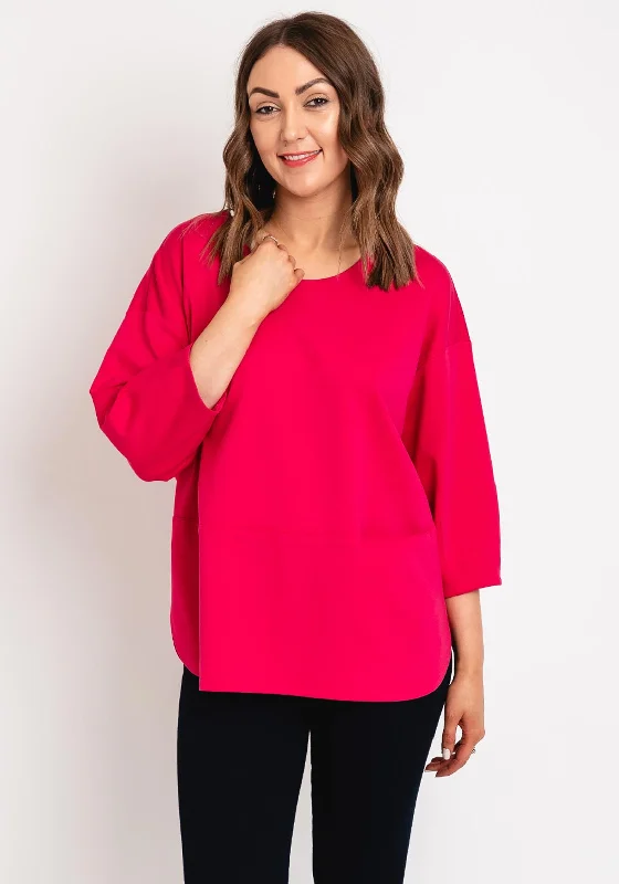 Weekend Special athletic hoodieNOEN Round Neck Sweatshirt, Fuchsia