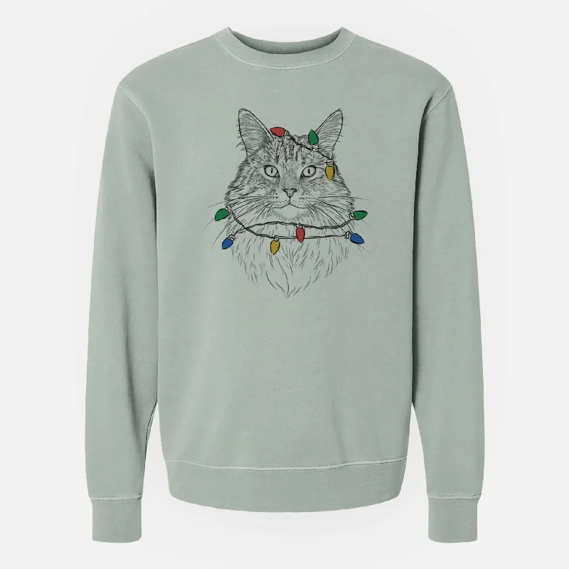 Clearance Sale cozy gym sweatshirtChristmas Lights Angel the Maine Coon Cat - Unisex Pigment Dyed Crew Sweatshirt Clearance Sale cozy gym sweatshirtChristmas Lights Angel the Maine Coon Cat - Unisex Pigment Dyed Crew Sweatshirt