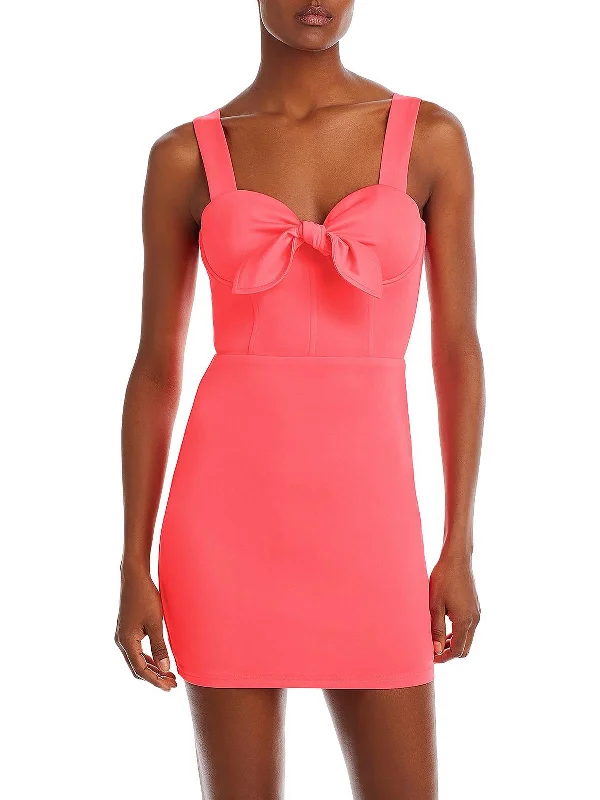 Low Prices tiered dressWomens Knot-Front Mini Bodycon Dress