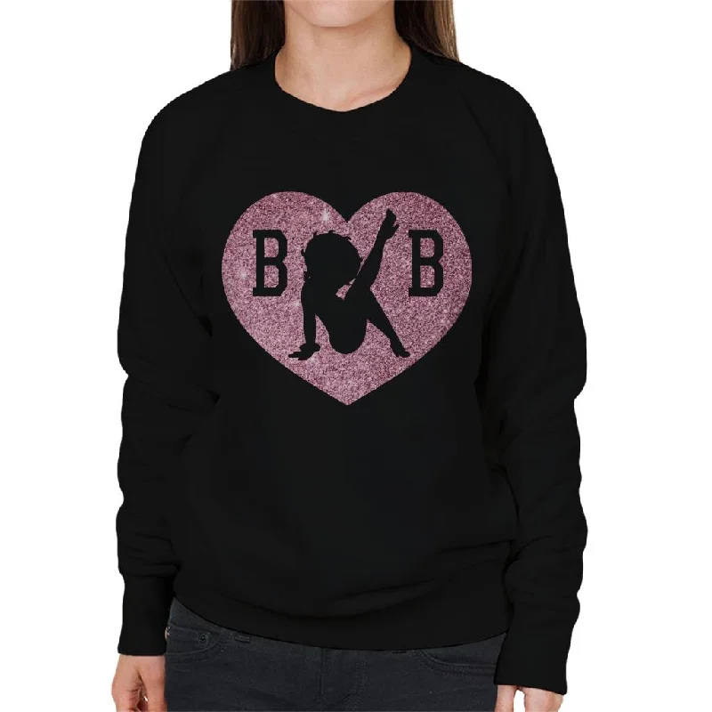 Daily Specials modern athletic hoodieBetty Boop B B Love Heart Silhouette Pink Glitter Women's Sweatshirt Daily Specials modern athletic hoodieBetty Boop B B Love Heart Silhouette Pink Glitter Women's Sweatshirt