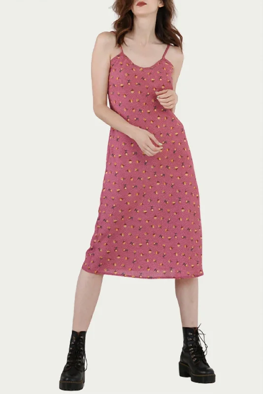 Can't Miss casual shift dressBias Floral-Print Midi Slip Dress In Rose