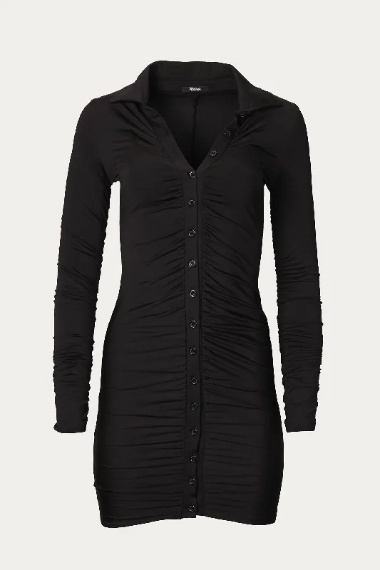 Flash Sale vintage-inspired dressRuched Jersey Shirt Dress In Black
