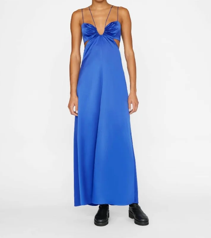 Can't Miss party-ready dressDelicate Tie Keyhole Dress In Ultramarine