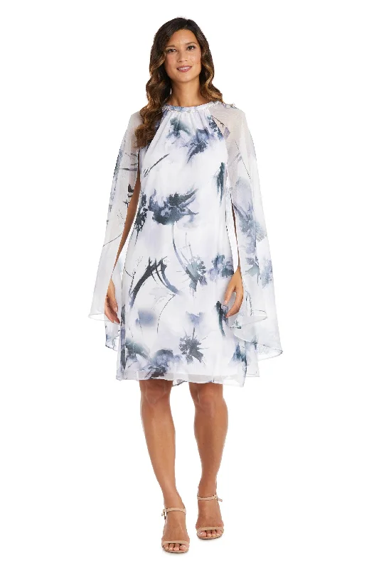 Weekend Deal casual shift dressR&M Richards 9239P Short Petite Chiffon Cape Dress