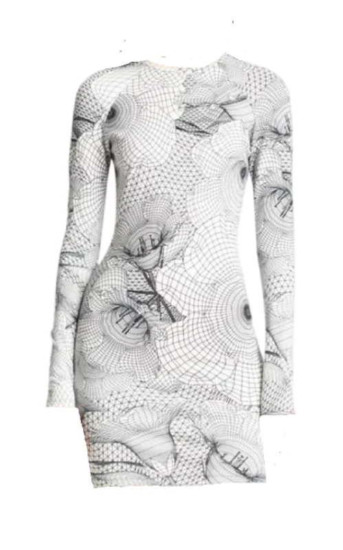 Inventory Reduction ruched dressGrid Floral Bodycon Dress