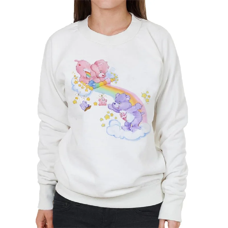Blowout Sale relaxed fit sports hoodieCare Bears Cheer Bear And Share Bear Unrolling A Rainbow Women's Sweatshirt Blowout Sale relaxed fit sports hoodieCare Bears Cheer Bear And Share Bear Unrolling A Rainbow Women's Sweatshirt