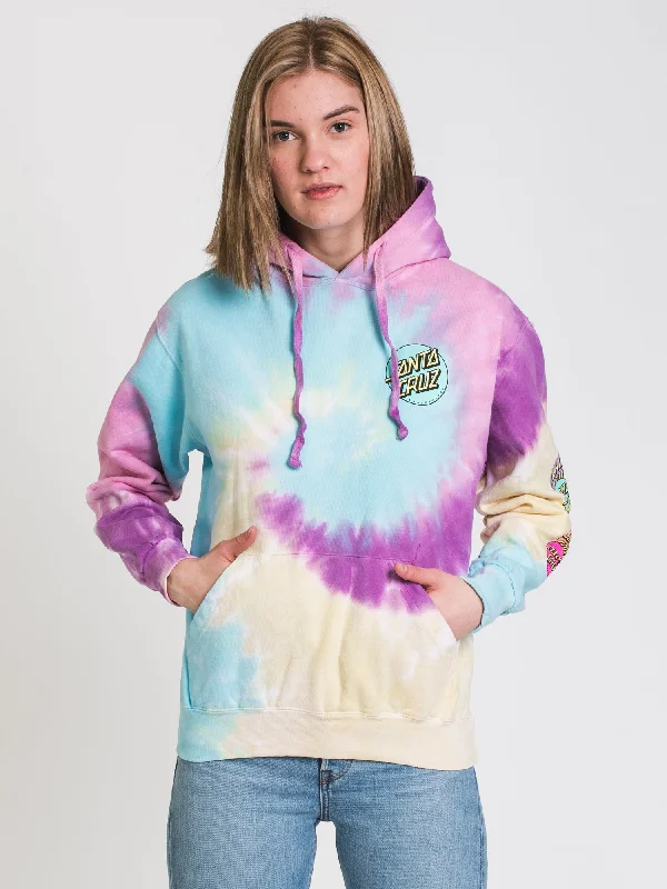 Don't Miss SANTA CRUZ RAINBOW DOT TIE DYE PULLOVER HOODIE - CLEARANCE