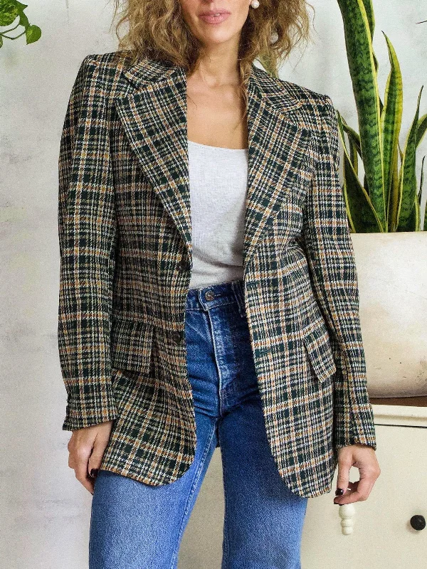 Early Access urban jacketVintage Plaid Pine Green Blazer