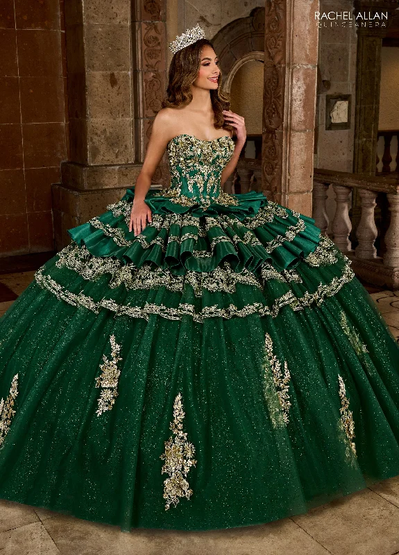 Price Drop elegant evening dressRachel Allan RQ5003 Long Quinceanera Applique Ball Gown