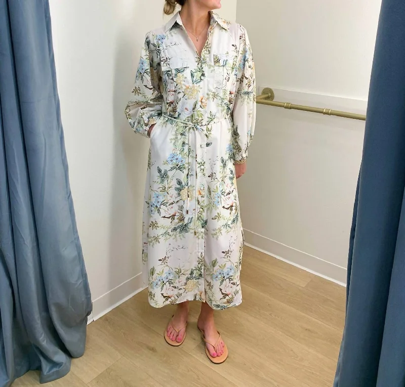 Don't Wait classic fit-and-flare dressFloral Maxi Dress In Ivory