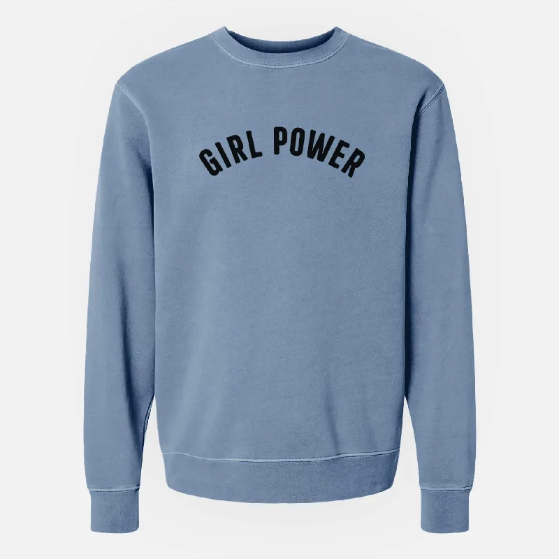 Seasonal Clearance fashionable workout wearGirl Power - Articulate Collection - Unisex Pigment Dyed Crew Sweatshirt Seasonal Clearance fashionable workout wearGirl Power - Articulate Collection - Unisex Pigment Dyed Crew Sweatshirt