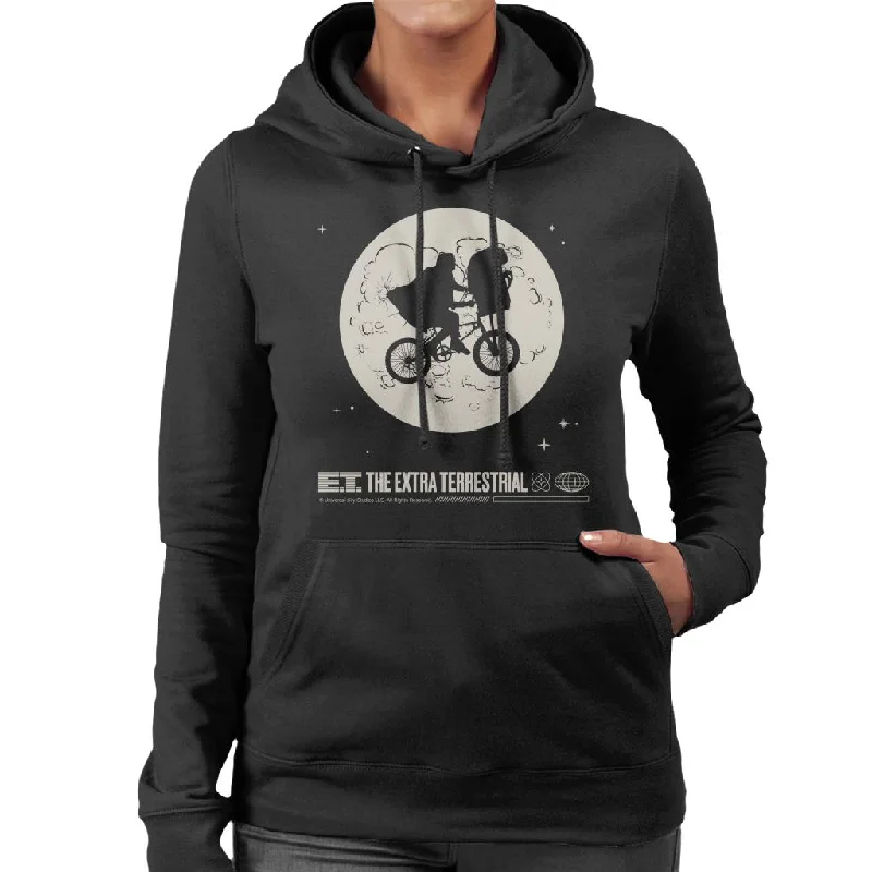 Can't Be Beat chic pullover hoodieE.T. 1982 Space Explorer Bike Flyin' High Women's Hooded Sweatshirt Can't Be Beat chic pullover hoodieE.T. 1982 Space Explorer Bike Flyin' High Women's Hooded Sweatshirt