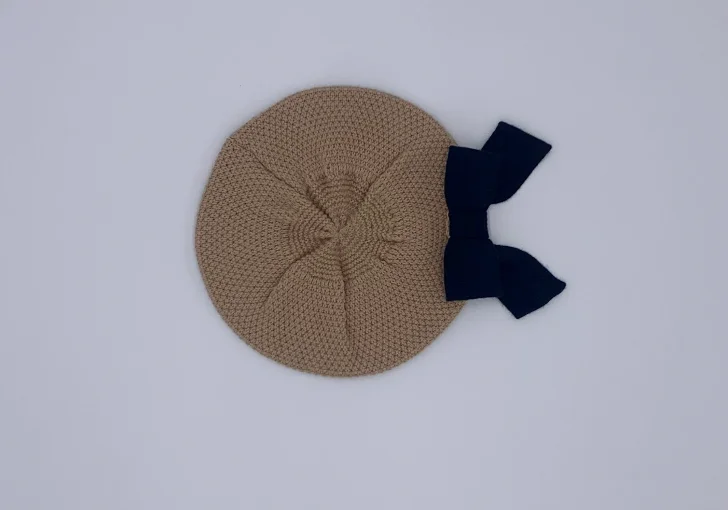 Bargain Prices elegant shift dressTan and Navy Beret