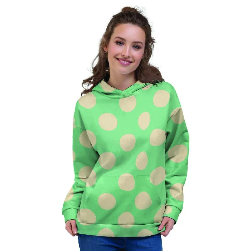 Super Deal Pale Green Polka Dot Women's Hoodie