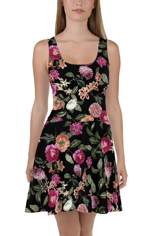 Discount Days off-the-shoulder dressDark Tropic Romance Skater Dress