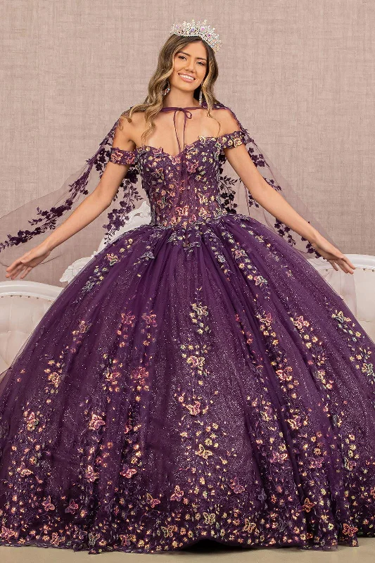 Early Access tiered dressQuinceanera Dress Mesh Cape Long Ball Gown