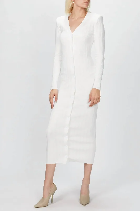 Daily Specials off-shoulder dressVianne Knit Dress In White