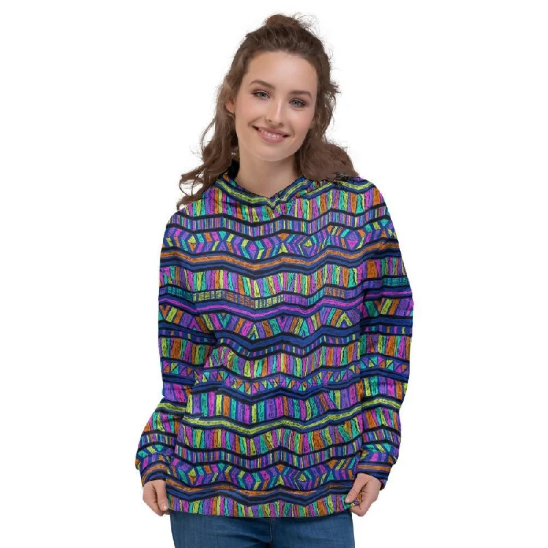 Epic Deals Multicolor Indian Aztec Doodle Elements Abstract Women's Hoodie