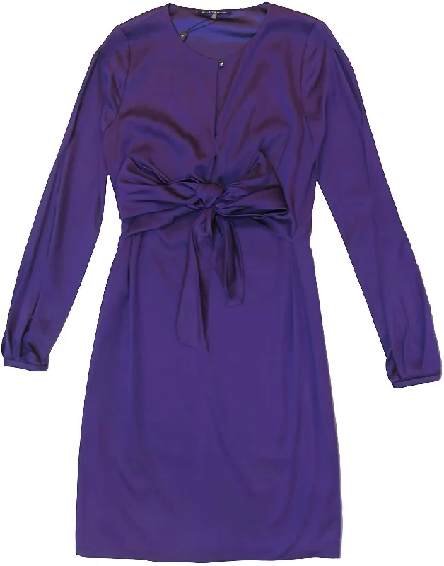 Value Deals flowy maxi dressWomen's Mira Long Sleeve Tie Bow Mini Dress In Purple