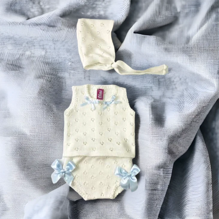 Big Discounts v-neck dressThe Rosie Knit in Ivory and Blue
