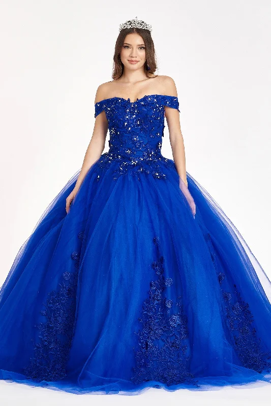 Markdowns modern dressJewel Embellished Long Mesh Quincenera Dress