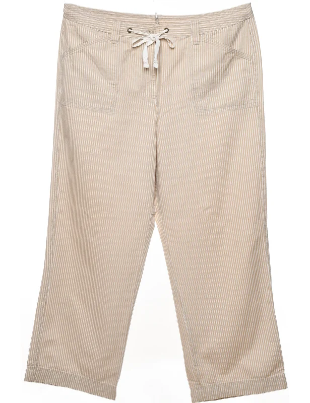 Don't Wait versatile jacketAnne Klein Striped Beige & White Striped Trousers - W35 L27 Don't Wait versatile jacketAnne Klein Striped Beige & White Striped Trousers - W35 L27